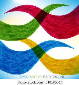 Abstract colorful waves background. EPS 10 vector illustration, transparency and gradients used