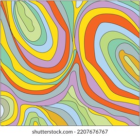 Abstrakter bunter Wellenhintergrund. Psychedelische Wavy-Linien.Marmor-Textur, mehrfarbige Tapete Grafik-Design.Flüssiger Marmor Muster für die Erstellung von Kunstwerken und Drucke.