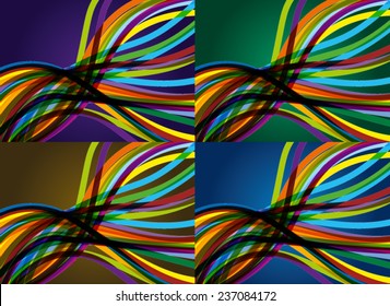 Abstract Colorful Waves Background - Vector Illustration