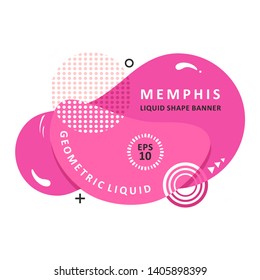 Abstract colorful waves. Circle Bubble Wavy banner. Modern vector template. Memphis Liquid shape. 