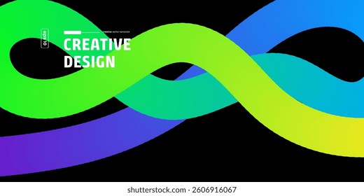 Abstract Colorful Waves Creative Design Background Template