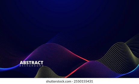 Abstractas diseño de fondo oscuro de ondas coloridas. adecuado para Diseño web, arte digital y proyectos gráficos modernos.