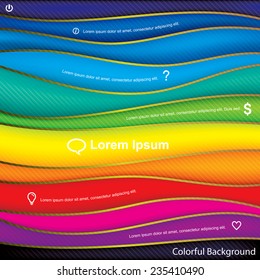 Abstract colorful waves design Background.