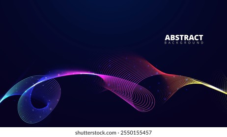 Abstract Colorful Waves Flowing Dynamically Through Space. suitable for web design, digital art, and modern graphic projects.