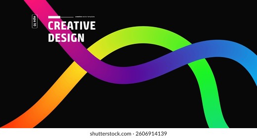 Abstract Colorful Waves, Gradient Design, Vector Background, Creative Art, Modern Style, Dynamic 