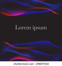 Abstract colorful waves on black background. Vector illustration.
