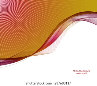 Abstract colorful waves on wait background