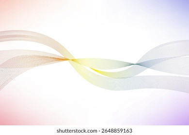 An abstract colorful waves on white background, smooth flowing design, This content was created using vector drawing tools and software, not generated by AI