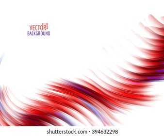 Abstract colorful waves on white background. Shiny bright curves background. With space for text.