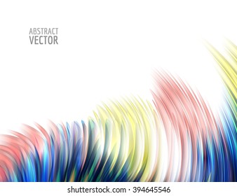 Abstract colorful waves on white background. Shiny bright curves background.