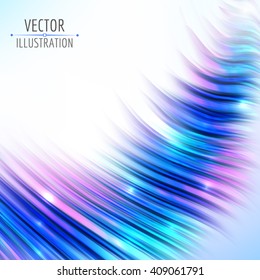 Abstract colorful waves on white background. Shiny bright curve background. 