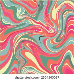 Abstract colorful waves pattern. Psychedelic wavy lines.marble texture, Multicolored wallpaper, liquid marbleling seamless pattern. 