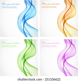 Abstract colorful waves. Set of banners