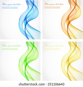Abstract colorful waves. Set of banners