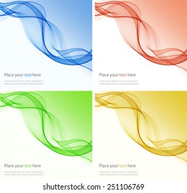 Abstract colorful waves. Set of banners