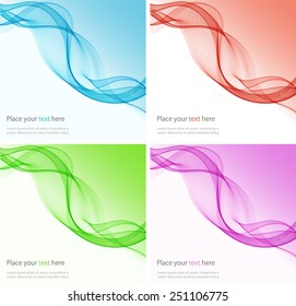 Abstract colorful waves. Set of banners