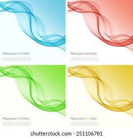 Abstract colorful waves. Set of banners