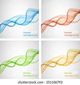 Abstract colorful waves. Set of banners