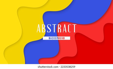 Abstract Colorful Waves Shape Papercut Style Background