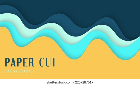 Resumen De Las Ondas Coloridas Forma Estilo Papercut Fondo