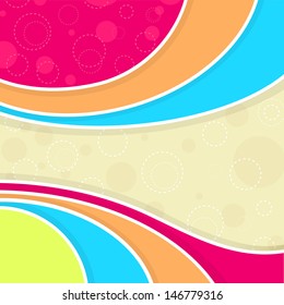 Abstract colorful waves vector background with copy space. 