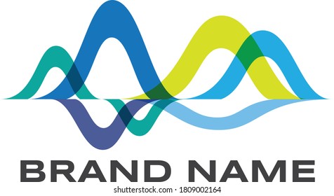 abstract colorful waves vector logo