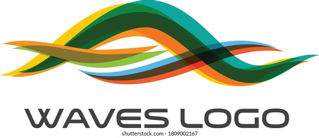 abstract colorful waves vector logo