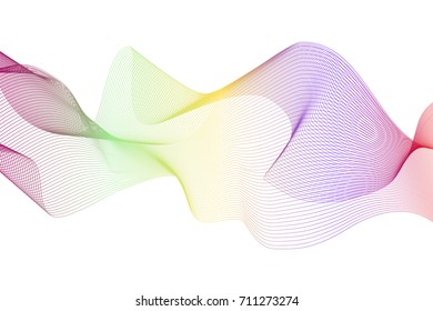 Abstract colorful waves. White vector background