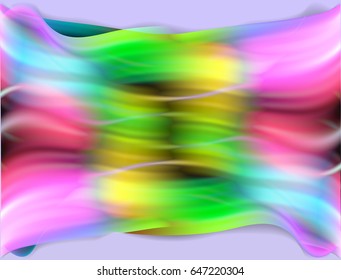 Abstract colorful wavy background of blurred shapes. Pink, red, green, yellow and blue pattern