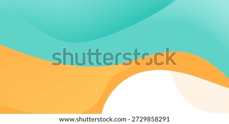Abstract Colorful Wavy Background with Fluid Shapes and Vibrant Teal and Orange Gradients. Modern Trendy design in Vector Illustration