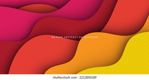 Abstract Colorful Wavy Background Papercut Style.Gradient Overlap Layer.Eps10 Vector