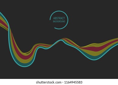 Abstract colorful wavy background. Pattern with optical illusion. Textbook, booklet or brochure mockup. Cover design template. Futuristic vector illustration.