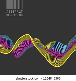 Abstract colorful wavy background. Pattern with optical illusion. Textbook, booklet or brochure mockup. Cover design template. Futuristic vector illustration.