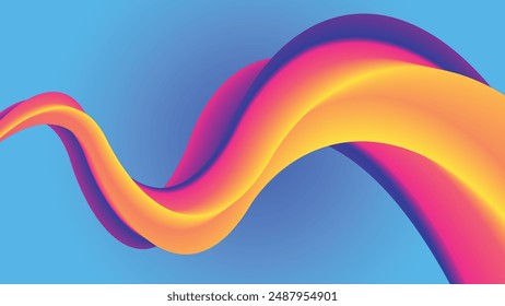 Abstract colorful wavy background. Vector illustration. Can be used for wallpaper, web page background, web banners.