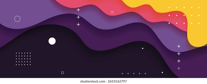 Fondo ondulado colorido Abstractas. Ilustración vectorial.
