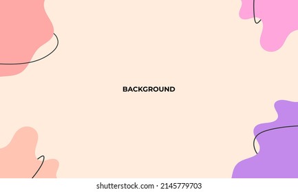 Abstract colorful wavy backgrounds. Hand drawn various shapes and doodle objects. Contemporary organic modern trendy vector illustrations. Every background is isolated. Pastel colors