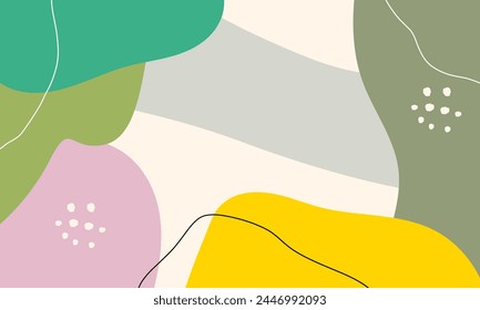 Abstractas fondos ondulados de colores. Dibujado a mano varias Formas y líneas de risita. Modernas Ilustraciones vectoriales de moda contemporáneas. 