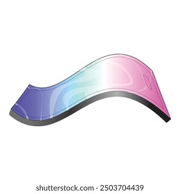 Abstract colorful wavy banner floating on white background