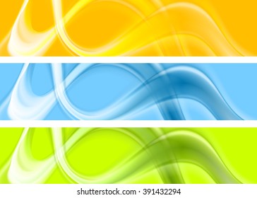 Abstract colorful wavy banners design. Vector illustration