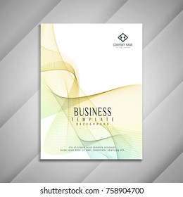 Abstract colorful wavy business brochure template design