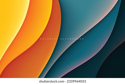 Abstract colorful wavy dimension layers background liquid shape.