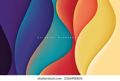 Abstract colorful wavy dimension layers background liquid shape.