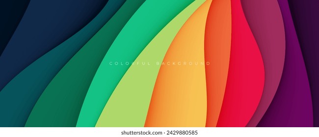 Abstract colorful wavy dimension layers background liquid shape vector ilustration.