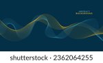 Abstract colorful wavy elements. Design elements Modern science and technology element with line design. Vector illustration of blue and yellow wave lines. Vector Background