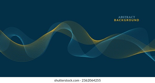 Abstract colorful wavy elements. Design elements Modern science and technology element with line design. Vector illustration of blue and yellow wave lines. Vector Background