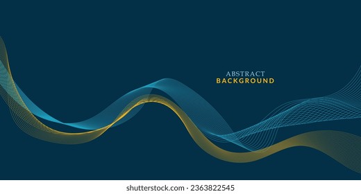 Resumen de elementos ondulados coloridos. Elementos de diseño Elemento científico y tecnológico moderno con diseño de línea. Ilustración vectorial de líneas de onda azules y amarillas. Fondo del vector