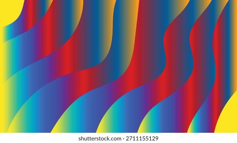 Fundo de gradiente ondulado colorido abstrato com curvas suaves e cores vibrantes do arco-íris. Ideal para design moderno, papéis de parede, apresentações, branding, cartazes, arte digital e projetos criativos.