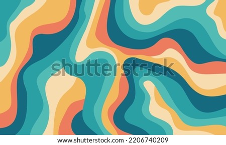 Abstract colorful wavy groovy psychedelic vector background