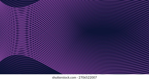 Fundo abstrato colorido de linha ondulada com fluxo gradiente em azul escuro