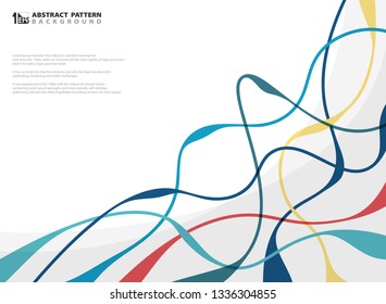 Abstract of colorful wavy line geometric business presentation background. You can use for artwork, ad, template. illustration vector eps10